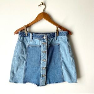 MADEWELL X ISKO Patchwork Jean Skirt Size 29